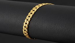 2020 new 6 mm1822cm Luxury men039s Gold Bracelet plated 18K Gold Bracelets for men women Jewellery Boss chain bracelet7552283