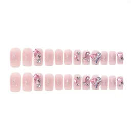 False Nails Nude Colour Nail For Women Full Glittering Rhinestones Resin Artificial Daily Lives Everyday Use