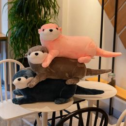 1pc 40cm 60cm 80cm Reallife Otter Plush Toy Lifelike Stuffed Wild Animal Soft Doll Lovely Sloth Toys Gift For Boys 240102