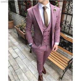 Men's Suits Blazers Summer Mens Suits Wedding Tuxedos Fashion Groom Outfit Classic Fit Peaked Lapel prom Party Dinner Mens Suits (Jacket+Vest+Pants) Q230103