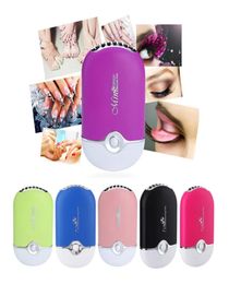 Portable Rechargeable Hand Held Nail Polish Eyelash Eyelashes Fan Mini Hanging Stand Charging Battery Operated Home Travel Fan2446681