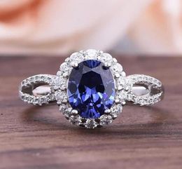 Cluster Rings 2021 Trend Vintage 925 Sterling Silver 810mm Sapphire Gemstone For Women Party Wedding Engagement Ring Anniversary 9367210