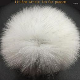 Berets 14-15cm Big Fur Pompoms For Knitted Hat Cap Winter Beanies Real Raccoon Natural Pom Poms Whosale