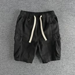 Men's Shorts 2024 Pocket Design Cotton Work Wear Casual Summer Trendy Capris 375