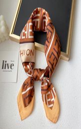 7070cm Designer Letters Floral Silk Scarf Headband Women Fashion Long Handle Bag Scarves Shoulder Tote Luggage Ribbon Head Wraps1100581