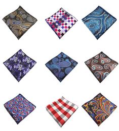 10PCS Jemygins Men Handkerchief Silk Woven Plaid Floral Pattern Hanky Men S Business Casual Square Pocket Handkerchief Wedding Han6837665