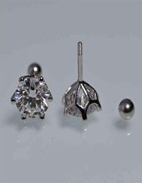 Smyoue 8mmColor 2 0 Carat 100% Moissanite Stud Earrings For Women Screw Thread Ear Studs 925 Silver Jewellery Pass Diamond Test225T8039091