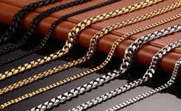 3mm5mm7mm Cuban Link Chain Stainless Steel Necklace Gold Filled Tone Punk Hip Hop Men S Jewelry9105163