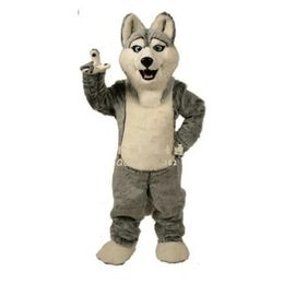Costumes professional Grey Husky Dog Fursuit Mascot Costume Adults Cartoon Brithday Party Fancy Dress Props Unisex Parade Outdoor Outfit