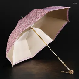 Umbrellas Beautiful Design Umbrella Uv Protection Women Luxury Vintage Windproof High Quality Manual Sun Parapluie Decoration