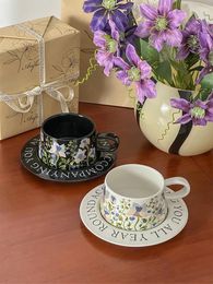 Cups Saucers Mediaeval Ceramic Coffee Cup And Plate Set Exquisite High End Hand Gift Unique Design Birthday Box