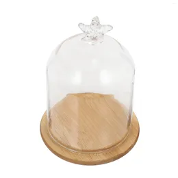 Vases Glass Cover Nativity Ornament Food Platter Cake Display Wood Preserved Flower Home Decor Dust-proof Wedding Eternal
