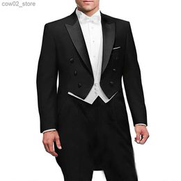 Men's Suits Blazers New Italian Tailcoat Design Men Suits For Wedding Prom (Jacket+Pants+Vest) Elgant Terno Men Suit Set Groomsmen Groom Tuxedos Q230103