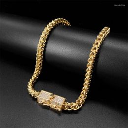 Chains 4-6mm Titanium Steel Cuban Chain Necklace For Women Men Hiphop Miami Link Plated 14K Gold Party Ins Jewelry Gift