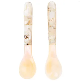 Spoons 2 Pcs Shell Floral Spoon Mini For Desserts Concentrate Kitchen Supplies Banquet