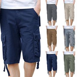 Men's Pants Fashion Leisure Overalls Summer Solid With Multi-pocket And Color Boy Sock