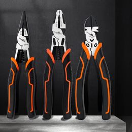 Vanjoin Multifunction Pliers Peel Electric Cables Diagonal Wire Stripper Crimping Terminal Side Cutters Hand Tool Sets 240102