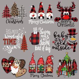 Notions Iron on Transfer Patches for Clothing Christmas Tree Snowman Heat Press Decals Cute DIY Stickers for Jeans Jackets Hoodies5174770