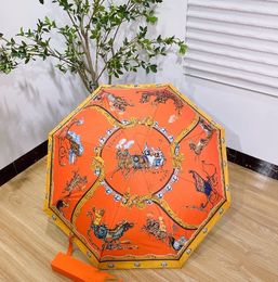French Light Luxury Automatic Umbrella Classic Carriage Sun Protection Sun Cover Adult High-End Gift Umbrella