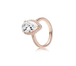 18K Rose Gold Tear drop CZ Diamond RING Original Box for 925 Sterling Silver Rings Set for Women Wedding Gift Jewelry16468904953735