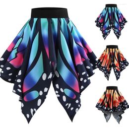 Skirts Women Casual Retro Butterfly Printing Evening Party Skirt Swing 2024 Spring And Summer Faldas