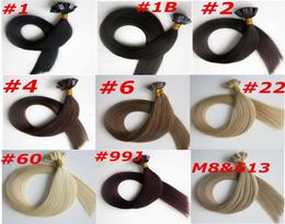 50g 1Set 50Strands Pro bonded Flat tip hair extensions 18 20 22 24inch Brazilian Indian human hair extensions9637621