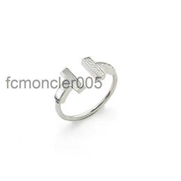 Quality Top Rings for Women Jewelry Double t Shell Between the Diamond Ring Couple Foreign Trade Models Smile Set GGWE