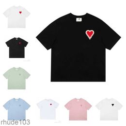 Designers Amis Paris Shirit Spring Classic Heart Solid Color Big Love Round Neck Short Sleeve T-shirt for Men and Women Ty4 D1XJ D1XJ