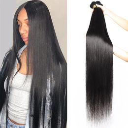 Wefts Body Wave 3038inch Raw Human Hair Bundles Deals 10A Virgin Hair Extensions Remy Straight Long Length