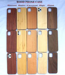 Genuine Wood Phone Cases for iPone 12 11 Pro Max X XR XS 7 8plus Nature Wooden Bamboo Case with Soft TPU Shockproof4705018