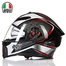 Helmets Moto AGV Motorcycle Design Comfort Agv K5 Male and Female Anti Fog Racing Motorcycle Full Domestically Produced Dual Lens Safety Helmet UV8O