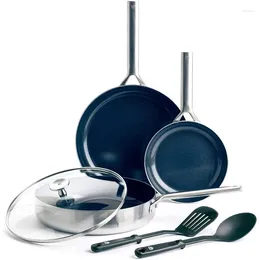 Cookware Sets Triple Steel Ceramic Non-stick Pots And Pans Set 6 Piece