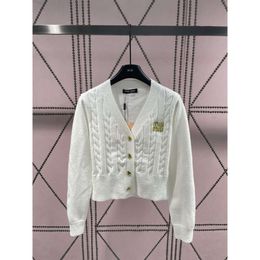 Women's Knits & Tees Mm Home Autumn Winter V-neck Fried Dough Twists Knitted Cardigan Sweater 3d Pattern Age Reducing Girl Style