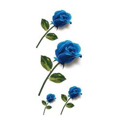 Suhua Bohemian Blue Rose Mermaid Waterproof Tattoo Sticker Simulated Water Transfer Printing