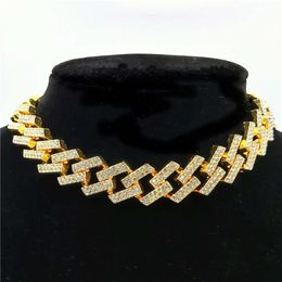 necklace moissanite chain Fashion Full Diamond Necklaces Jewelry Hip Hop Gold Necklace Dragon Buckle Cuban