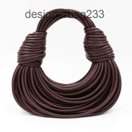 Double Designer boteega Rope Knot Pure Bag Venata 2024 Woven Women's Handbag Hand Knotted Bags Calf Leather NAJF EE67