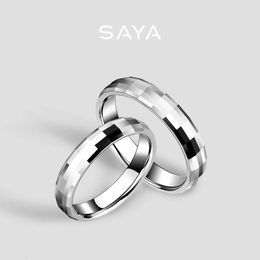 Couple Tungsten Carbide Rings for Men and Women Faceted Romantic Jewellery Gift Wedding BandCustom Engraved Name 240102