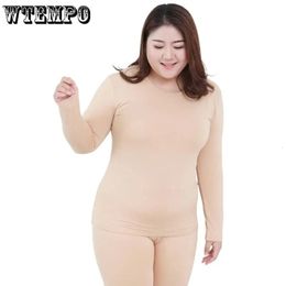 Thermal Set Long Sleeve Women Long Johns Solid Warm Thermal Underwear 3XL 4XL 5XL Wear Thermal Pants Winter Clothes Wholesale 240103