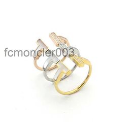 Rings for Women Jewelry Double t Shell Between the Diamond Ring Couple Foreign Trade Models Smile Set PY3Q