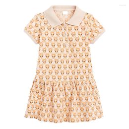 Girl Dresses 2024 Summer Polo Dress Baby Girls Cotton Soft And Comfort Clothes Lovely Casual Wear For Kids 2-8 Year