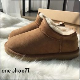 Classic Short Warm Boots Womens Mini Half Snow Boot USA Genuine Leather Winter Full fur Fluffy furry Satin Ankle Booties slippers