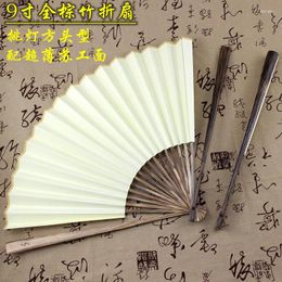 Decorative Figurines |Sue For Paper And 9 Inches Full Core Brown Bamboo Blank Black Men Folding Fan Chinese Wind