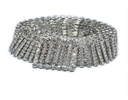 Fashion Luxury Ten Row Bright Full Rhinestone Inlaid Women039s Belt Female Bride Wide Bling Crystal Diamond Waist Chain Belt 206066378