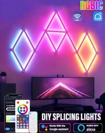Wifi Led akıllı duvar lambası rgbic ışık çubuğu diy atmosfer gece ışık uygulaması müzik ritm tv arka ışık yatak odası oyun odası dekorasyon