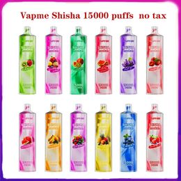 Original VAPME SHISHA15000 Hookah Disposable Vape Mesh Coil 650mAh Rechargeable Battery 25ml Prefilled Pod vapor pen 15k E Cigarette PK Vapeme 7000 9000 10K 12000