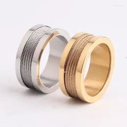 Cluster Rings Domineering Personality Gold And Silver Colour Cable 316L Stainless Steel Finger For Men Women Wholesale