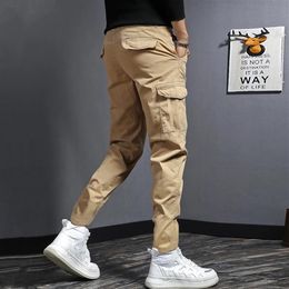 Pants Khaki Pants Men Casual Pure Cotton Skinny Pants Men Fashion Streetwear Japan Style Men Trousers Slim Fit Bottoms 2022 Plus Size