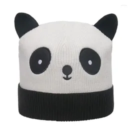 Berets Cartoon Animal Panda Cap Kawaii Unisex Fashion Woolen Knitting Pullover Hat Warm Hats Autumn Winter Accessories