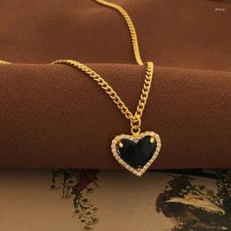 Pendant Necklaces Fashion Jewellry Heart Shaped Necklace Brass With 18K Gold Plating Feminine Personalised Trendy Advanced Sense Neckchain