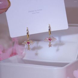 Stud Earrings Design Fashion Korea Jewelery Star Crystal Wing For Woman Holiday Party Daily Exquisite Earring